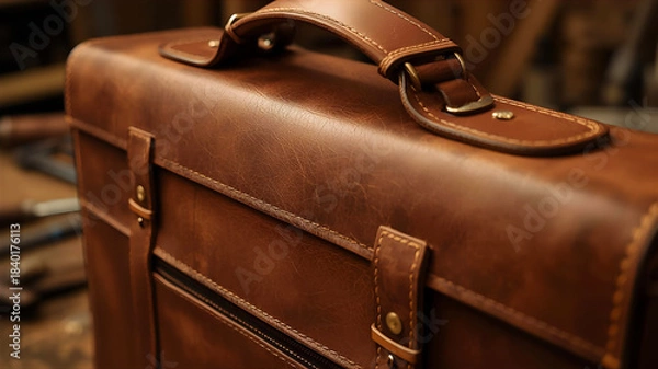 Obraz 古びた革のかばん