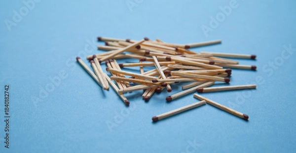 Fototapeta Match on the blue background.
