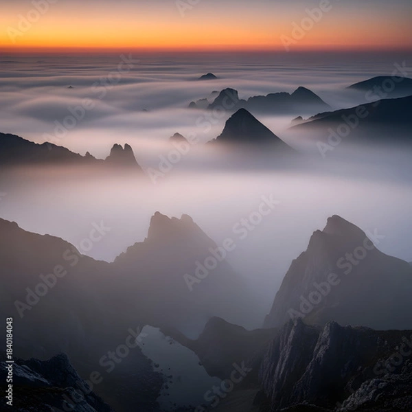 Fototapeta Dusk Mist Geometric Fade