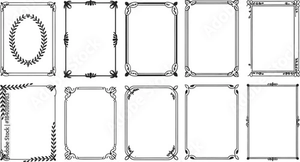 Fototapeta Collection of Elegant Decorative Borders and Frames for Design