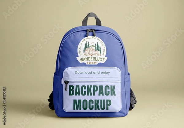 Fototapeta Backpack Front View Mockup