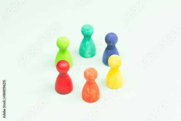 Fototapeta Networking together as a team, confrontation and discussion, communication, cooperating, recruiting and global community