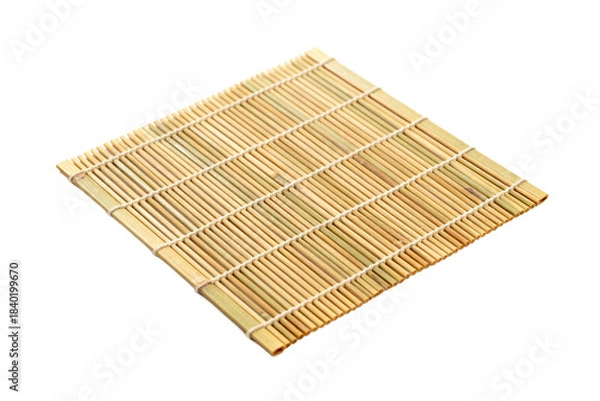 Obraz Square bamboo mat with evenly arranged strips for dining use