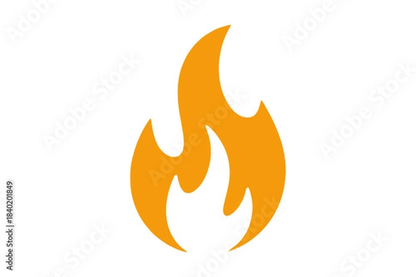 Obraz Simple orange flame icon on a black background