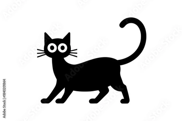 Obraz black and white cat vector