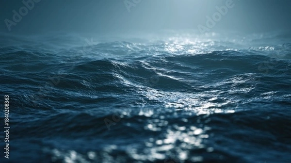 Obraz Dark ocean waves at night