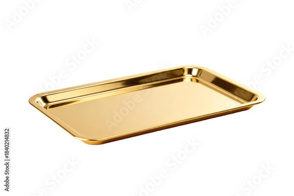 Obraz Shiny golden rectangular tray for serving and display purposes