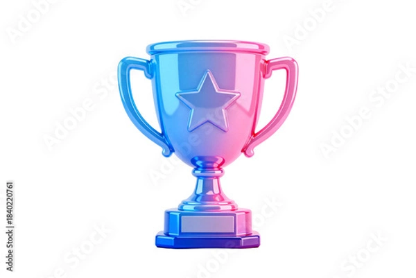 Obraz A shiny colorful trophy cup with a star emblem on it