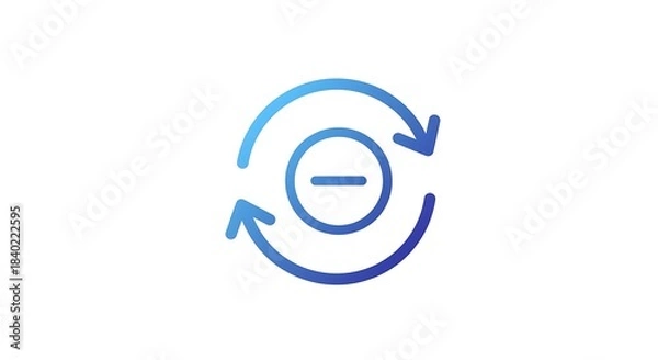 Obraz Circular arrows with a minus sign vector icon.
