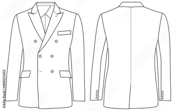 Obraz man Double Breasted Coat Vector Fashion Design Illustration
