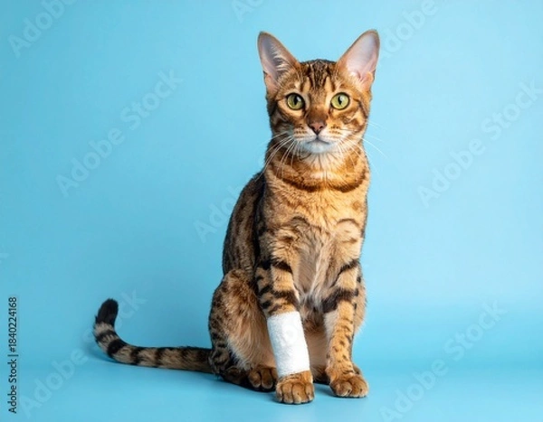 Obraz cat with bandage going to the vet 