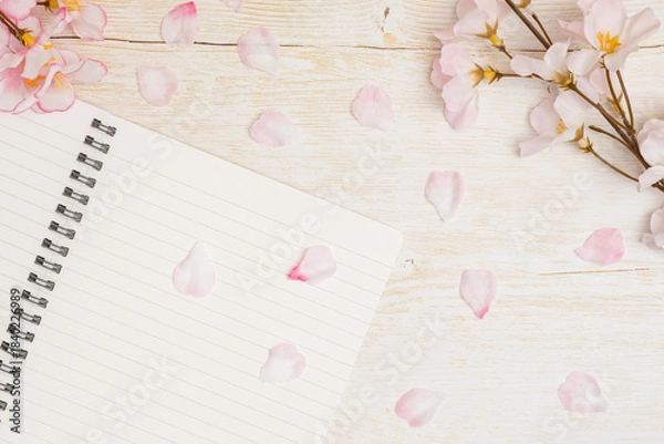 Obraz 卒業入学イメージ｜桜とノート