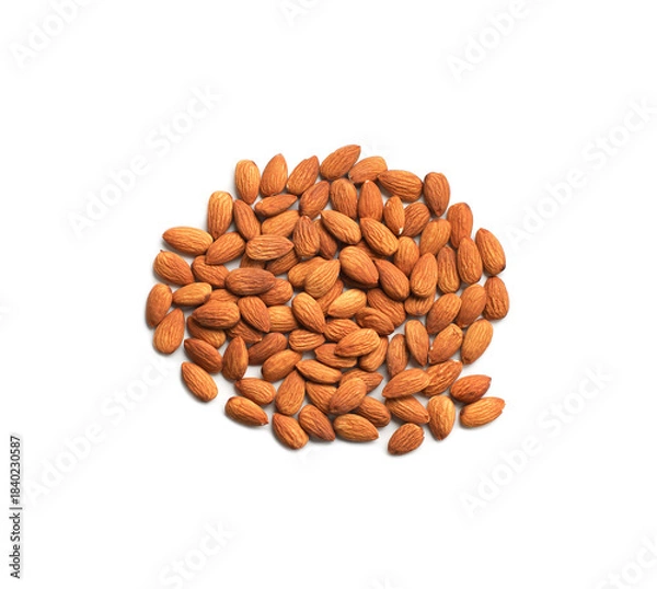 Obraz Almonds isolated on white background.