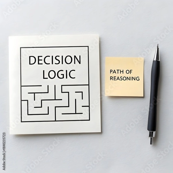 Fototapeta Decision Logic Maze Diagram and Path of Reasoning Concept