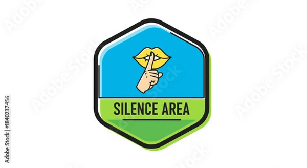 Obraz Silence Zone Symbol Illustrating A Quiet Space For Peace and Concentration Only