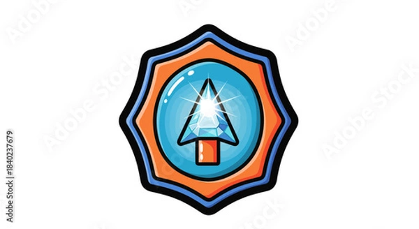 Obraz Sparkling Arrow Within A Decorative Emblem For Digital Navigation Or UI Design