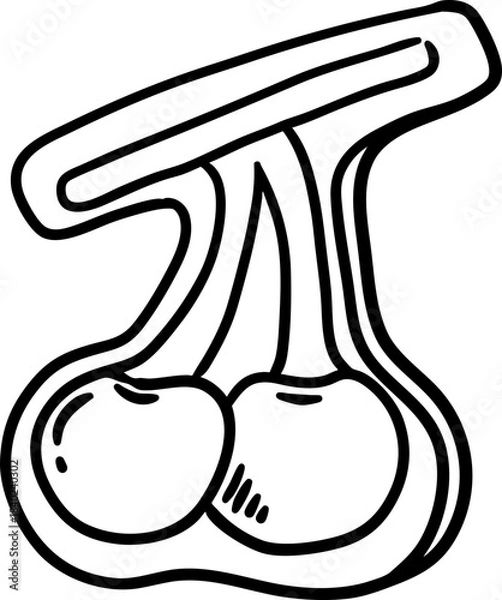 Obraz sketch Hand Drawn Cherries