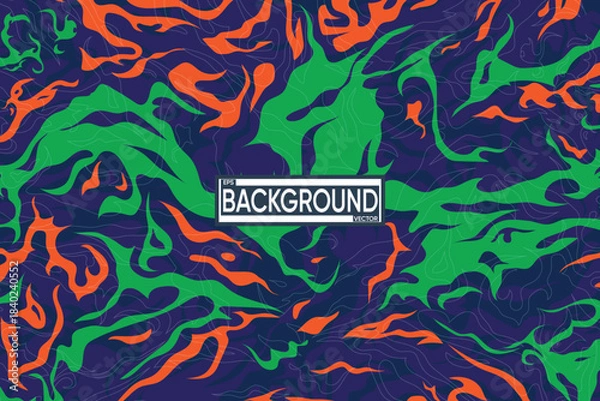 Obraz Dynamic Abstract Fluid Camouflage Background with Vibrant Swirls