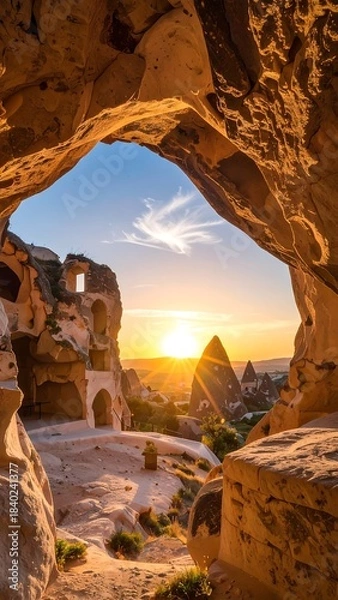 Obraz Sunrise view from a cave