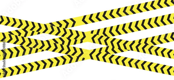 Fototapeta Danger and stop icon set. Black and yellow striped tape, warning signs, cautionary barriers, stop and danger labels, risk and alert icon in eps 10.