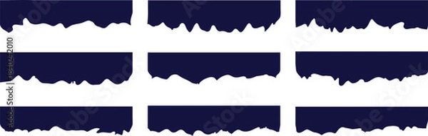 Fototapeta Collection of border shape for website design. Vector banner header and separator. Curve lines, wave collection of abstract design element for Flyer, Poster, App, Banner. Blue color curved shape. 