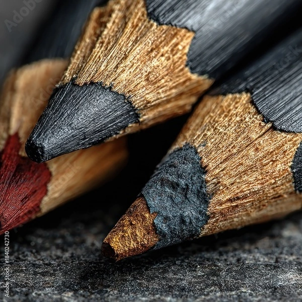 Obraz Close-up of Colored Pencils - A Study in Texture and Detail.
