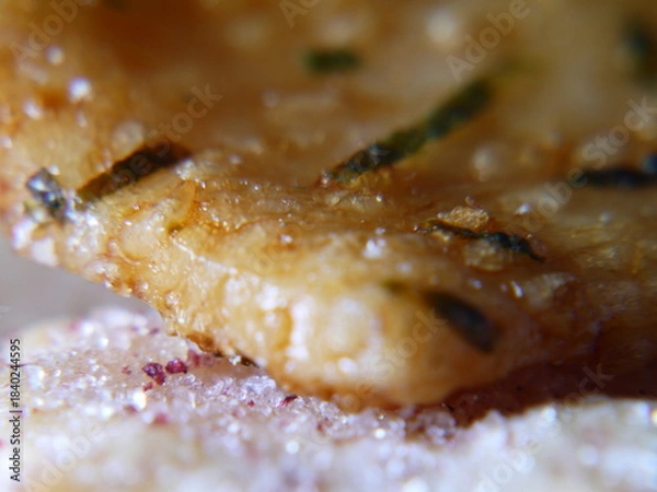 Obraz 日本でよく食べられている、和菓子（煎餅）のズームアップ