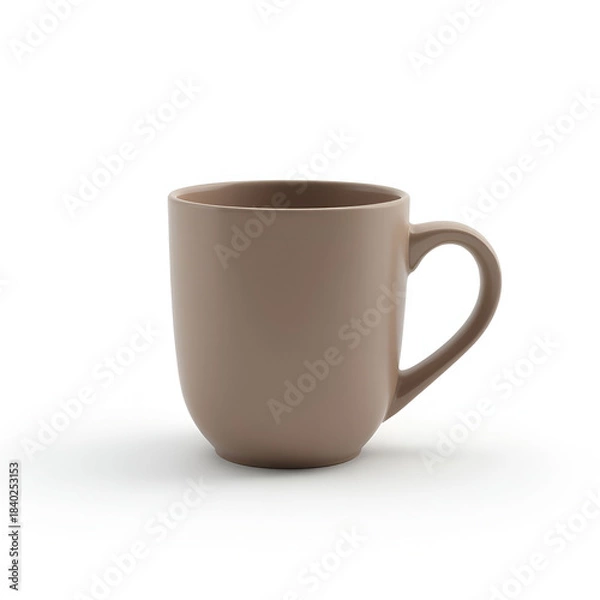 Fototapeta Matte coffee cup with smooth clean finish, simple curved shape.