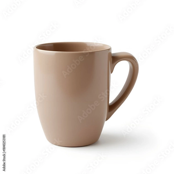 Fototapeta Matte coffee cup with smooth clean finish, simple curved shape.