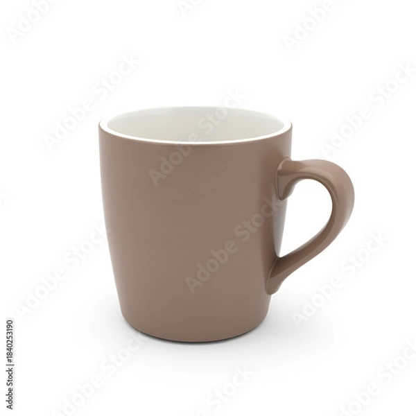 Fototapeta Matte coffee cup with smooth clean finish, simple curved shape.