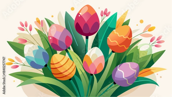 Obraz colorful tulips vector illustration