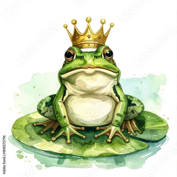 Obraz Bajkowy książę żaba ropucha ilustracja