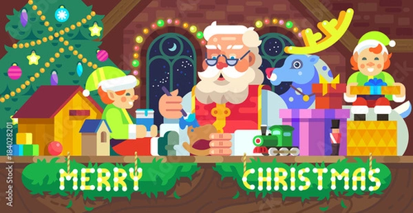 Obraz Santa Claus in a Workshop