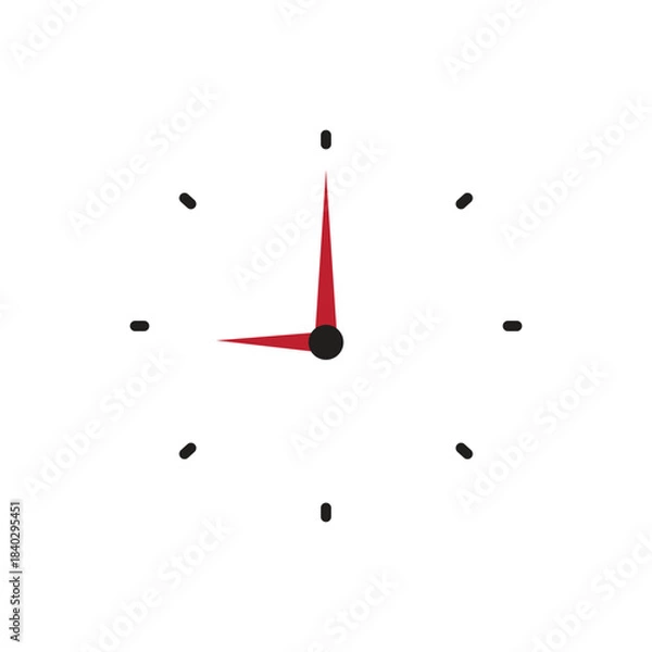 Fototapeta clock  logo icon  simple flat