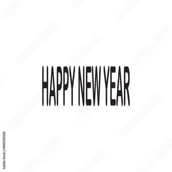 Obraz Happy New Year Font Vector Art  background design
