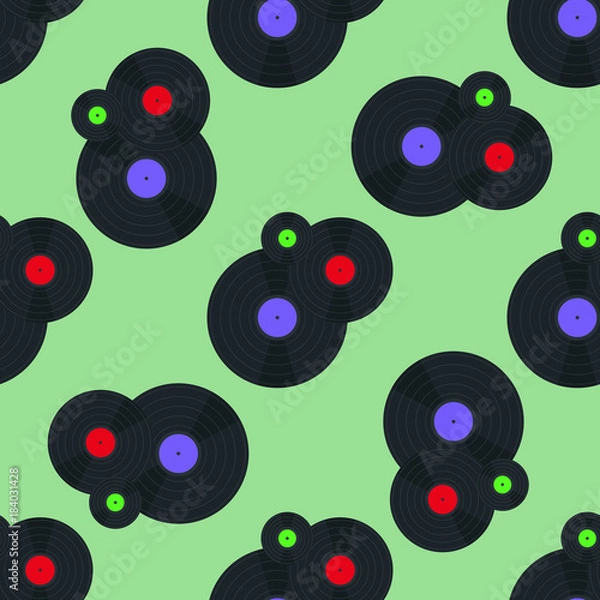 Obraz Three vinyl discs seamless pattern