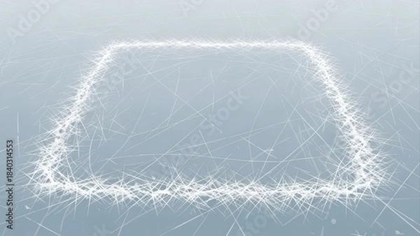 Fototapeta Abstract Glowing Rectangle Frame on a Light Blue Background.