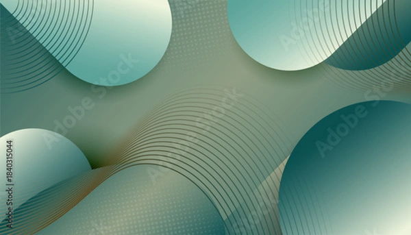 Obraz Abstract Background with Circles and Wavy Lines