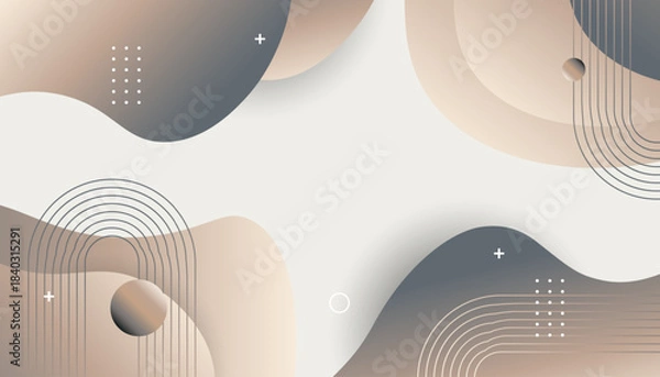 Obraz Modern Abstract Background with Organic Shapes and Geometric Elements
