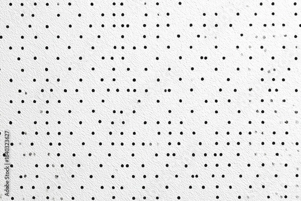 Fototapeta Abstract White Texture with Irregular Black Dots Pattern made with generative AI