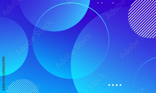 Obraz Abstract blue background with circles. Vector illustration