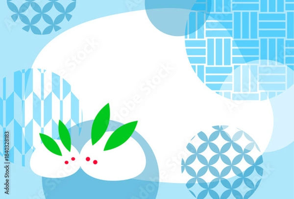 Obraz 雪うさぎの寒中お見舞いはがきテンプレート（文字無し）