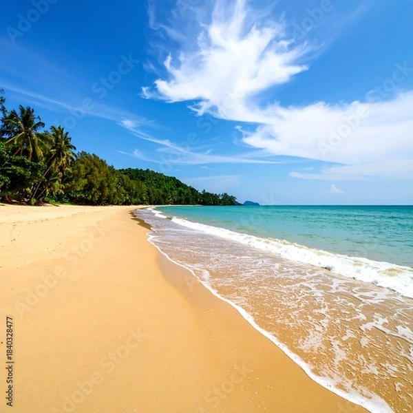 Obraz Tropical beach scene with soft waves