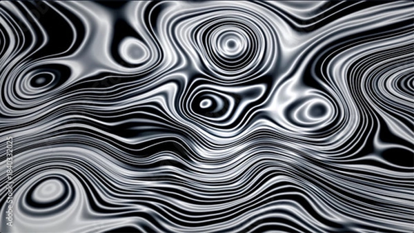 Obraz Abstract silver metallic fluid fractal background