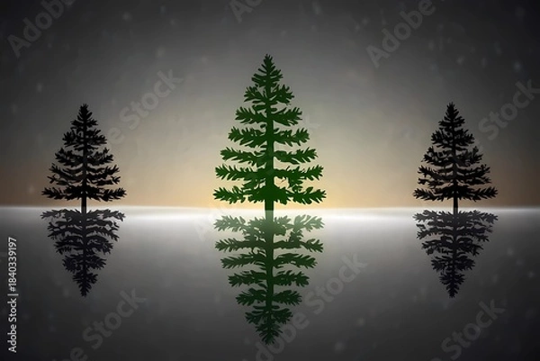 Fototapeta Seamless Forest Tree Pattern Illustration,Generative AI