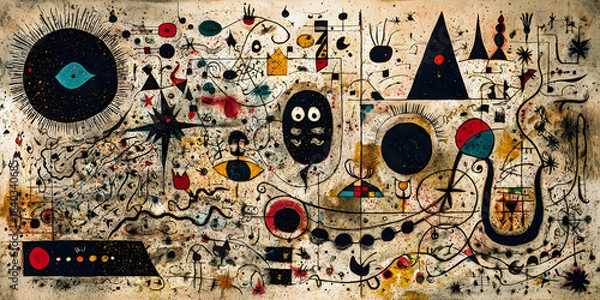 Obraz Symbols in Motion: Surreal Geometry Unleashed, ai generated.