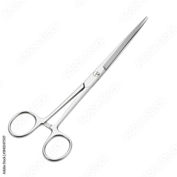 Obraz Surgical scissors with finger rings on black background