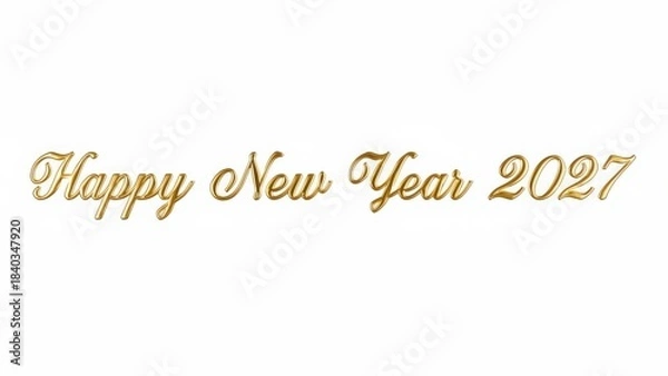 Fototapeta Elegant golden script happy new year 2027 text