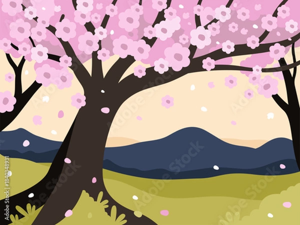 Obraz Spring Bloom – Sakura Valley Scene