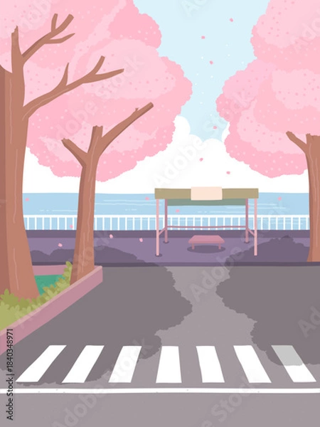 Obraz Spring Bloom – Sakura Street View